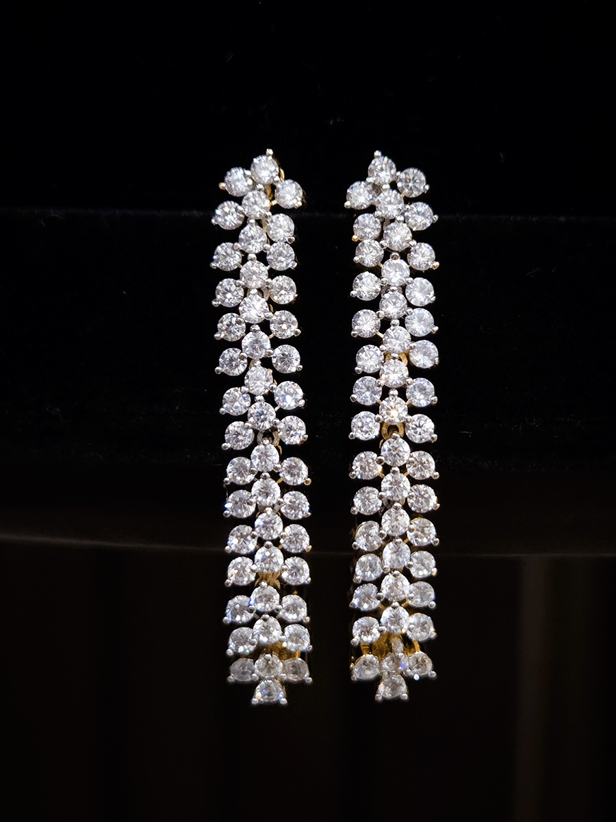 Stylish 4cm long AD flexible earrings