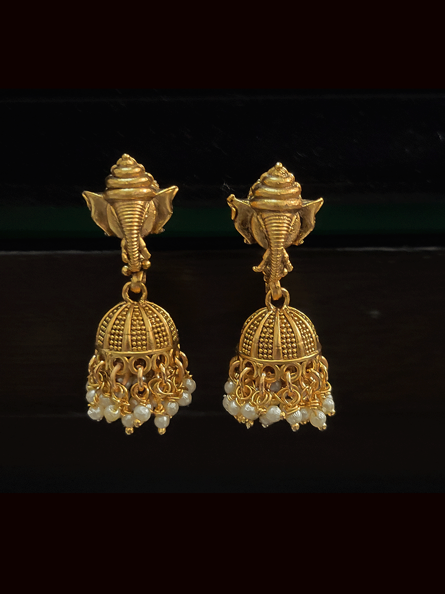 Small ganpatiji face top jhoomki