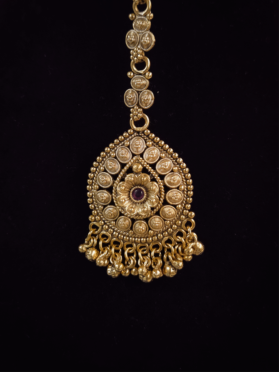 Side jade bead strings oval double line design rajputi choker