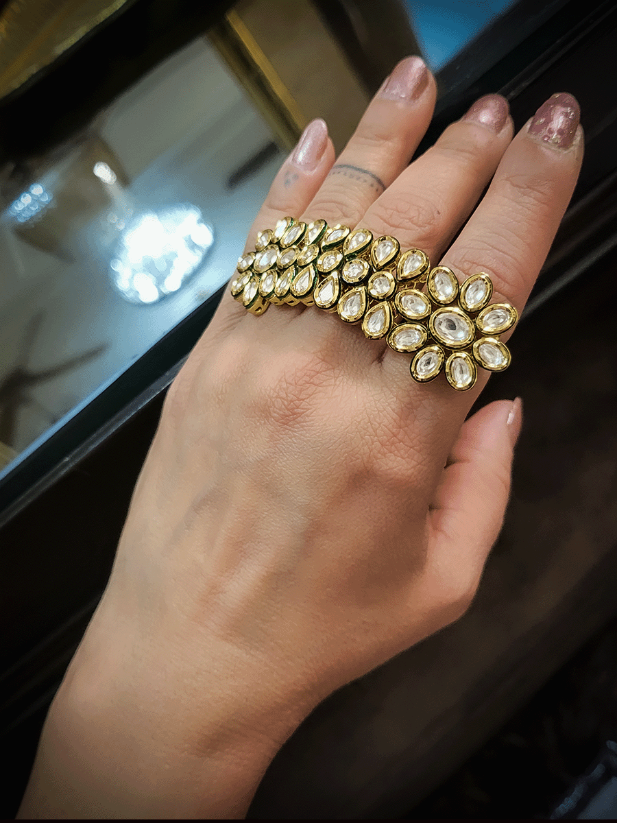 Kundan hand jewellery clearance