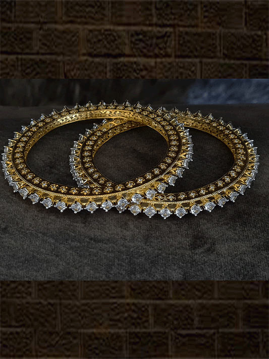 Zircon studded pacheli's(set of two) - Odara Jewellery