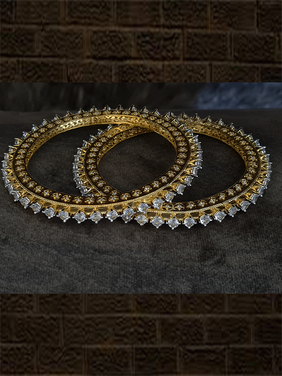 Zircon studded pacheli's(set of two) - Odara Jewellery