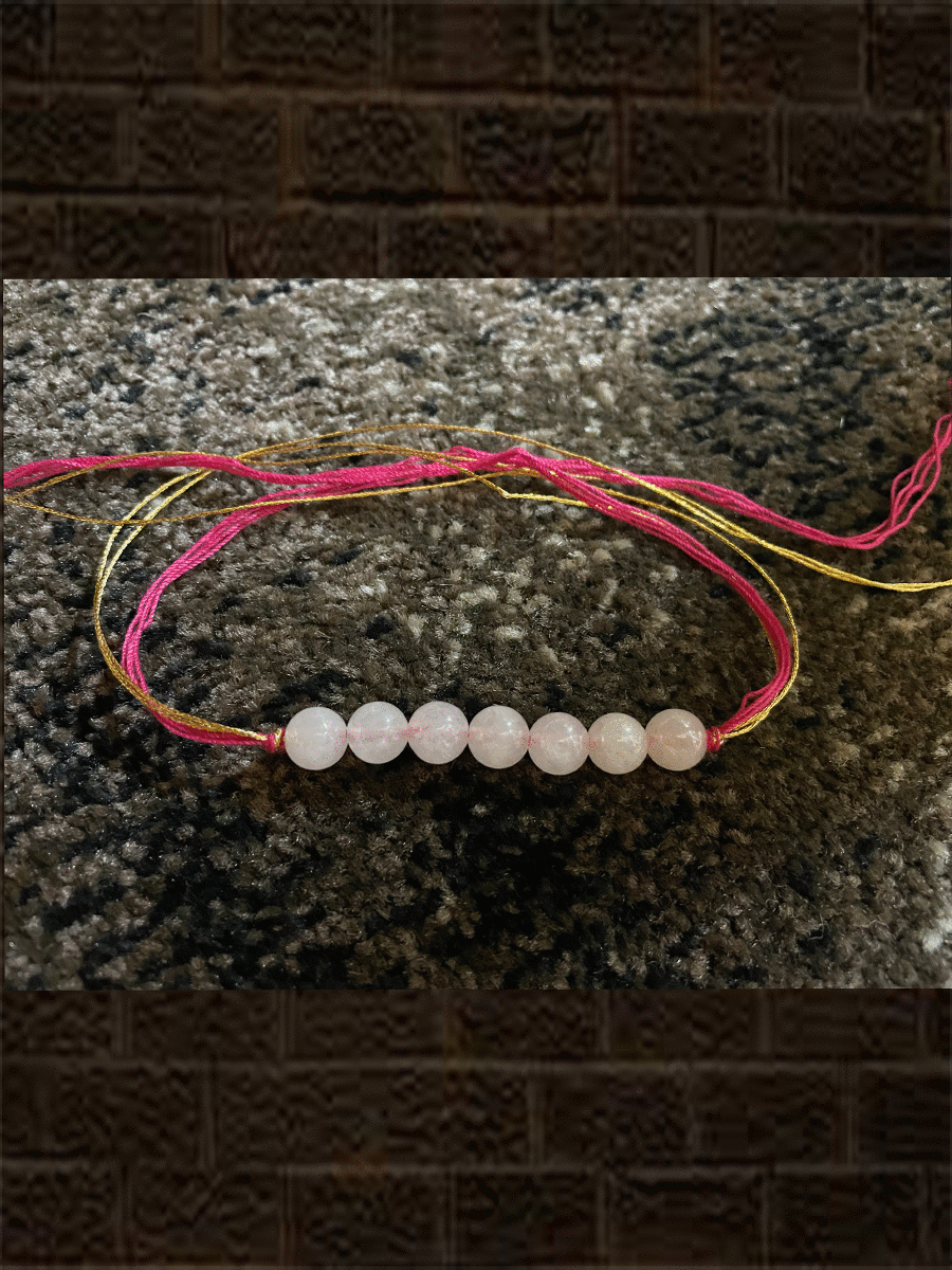 7 shaded beads simple rakhi with classy dori's - Odara Jewellery