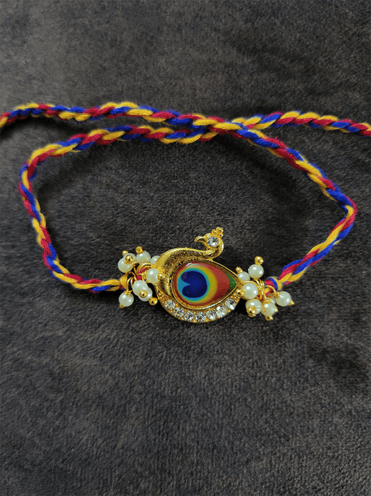 Peacock design rakhi - Odara Jewellery