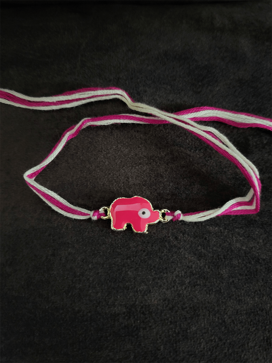 Elephant enamel kids rakhi - Odara Jewellery
