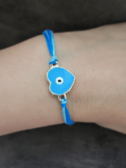 Heart shaped evil eye rakhi - Odara Jewellery