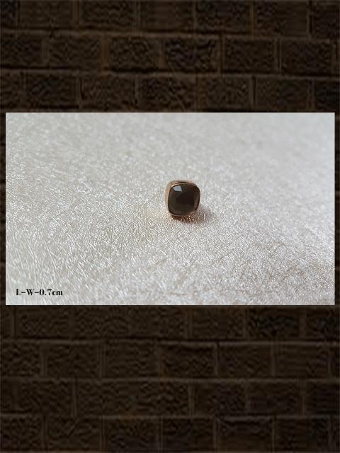 Smoky rose cut...sterling silver semi precious stone studs in square shape