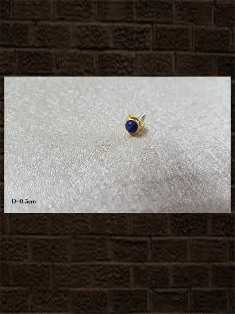 Lapis cabusion...small sterling silver semi precious stone studs in round shape