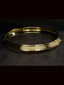 Plain self lines design gold plated men's kada