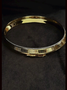 Jaguar on rose gold finish with side lines design gold and rhodium plated men's kada