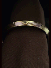 Load image into Gallery viewer, Jaguar on rose gold finish with side lines design gold and rhodium plated men&#39;s kada