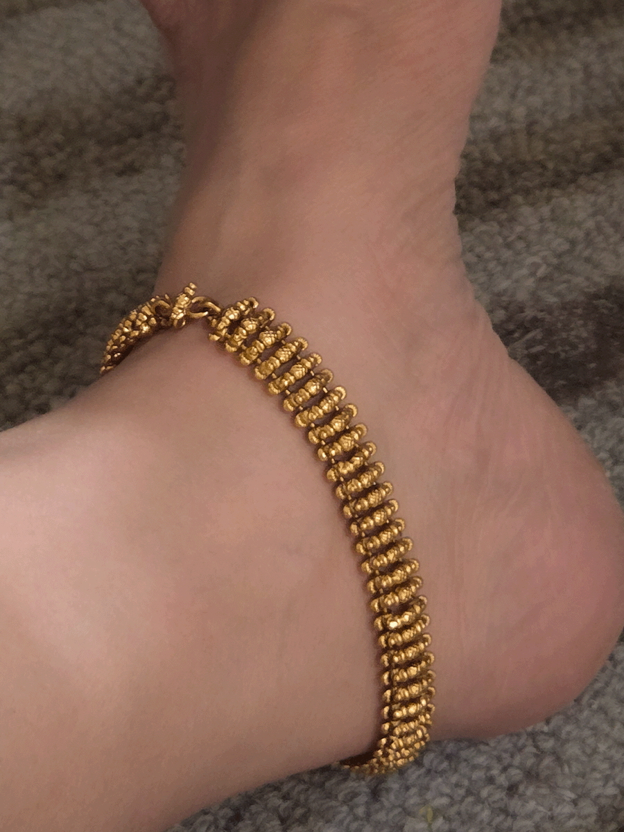 Traditional design long connecting tukdies classy anklets