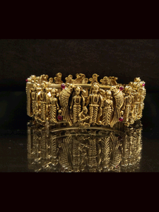 Ram durbar openable kada with ruby stones(set of two)