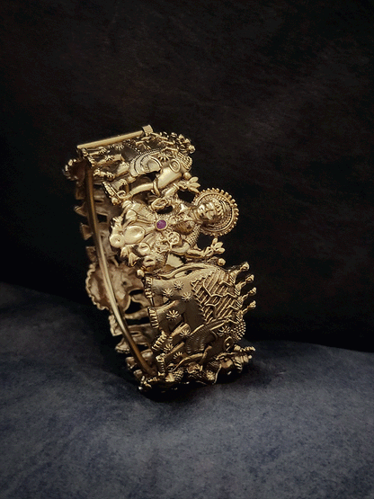 Set of two openable laxmiji and elephant design kada's