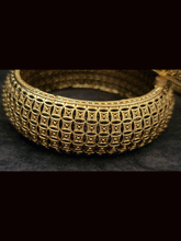 Load image into Gallery viewer, Set of two openable square mesh design gold plated kada&#39;s