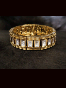 Rectangular uncut polki adjustable kada(1.5cm broad)