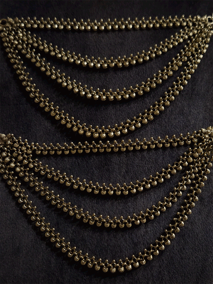 Four layer classy broad design ear chains