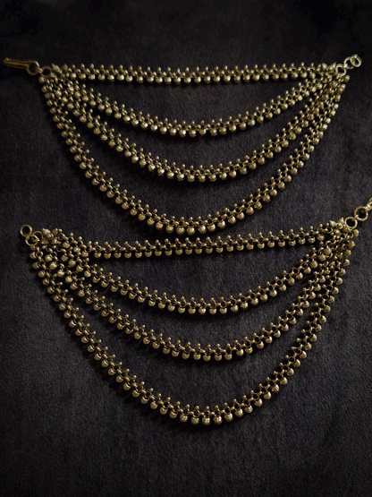 Four layer classy broad design ear chains