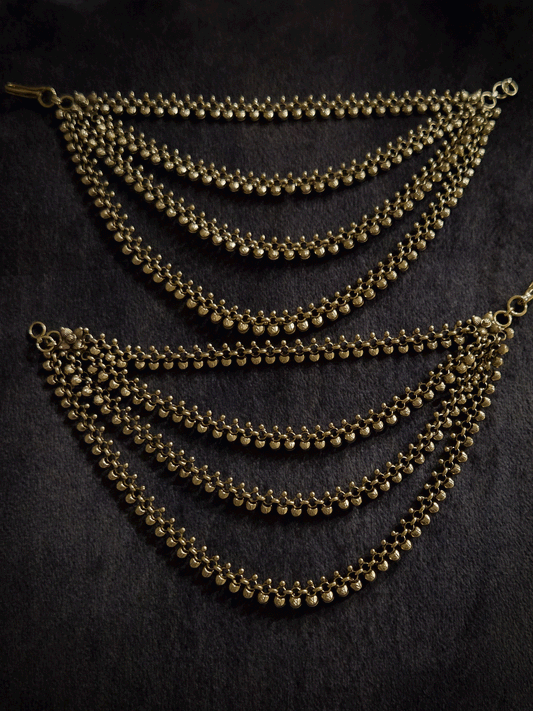 Four layer classy broad design ear chains