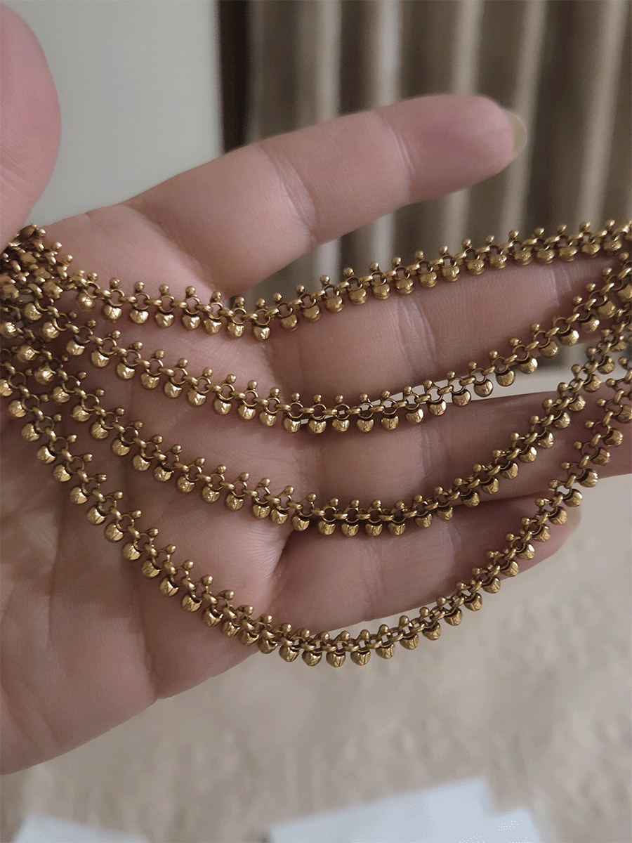 Four layer classy broad design ear chains