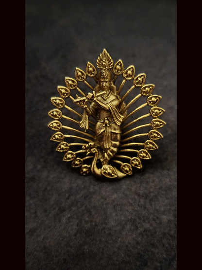 Krishna ji on peacock playing flute studs