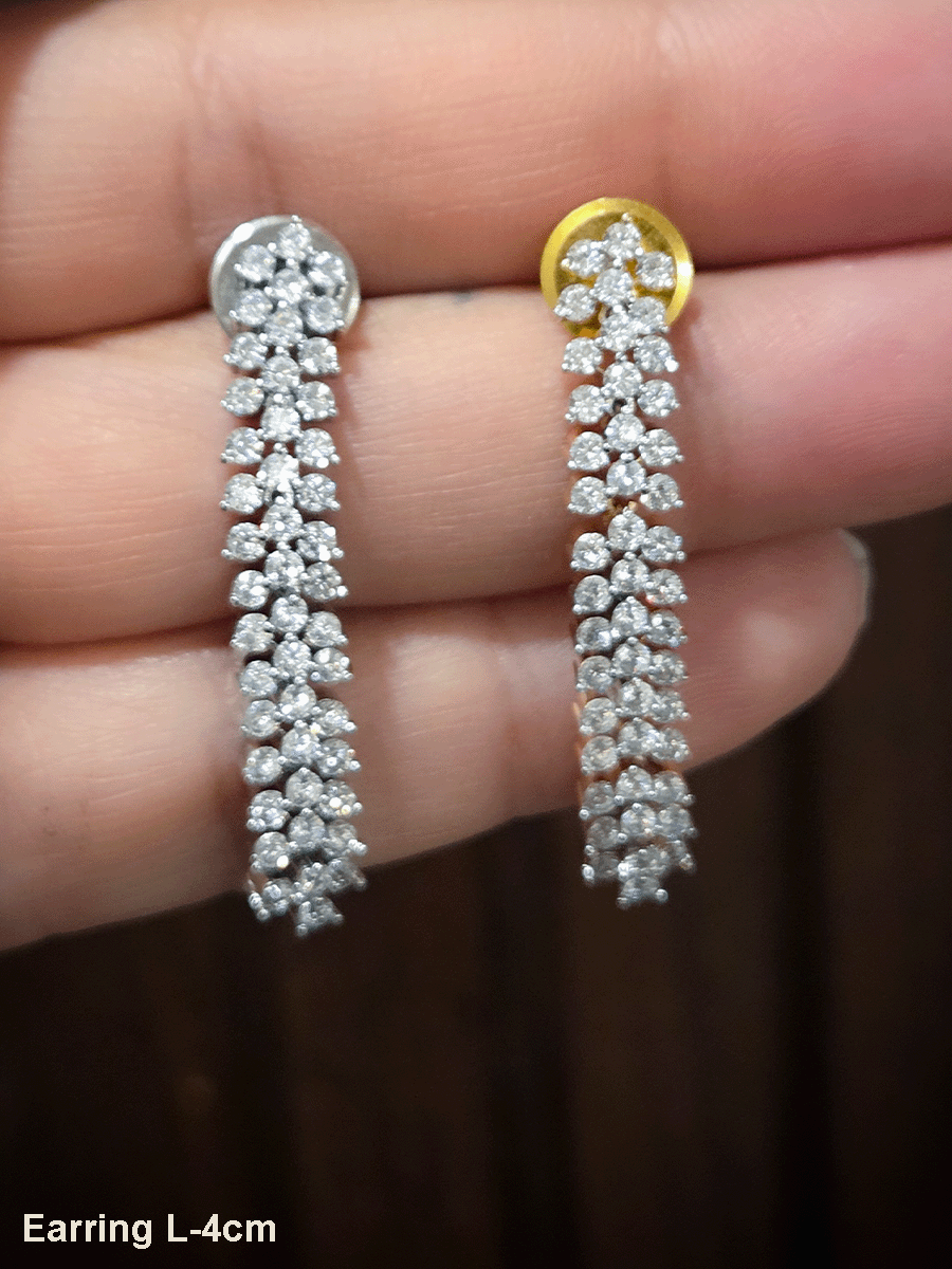 Stylish 4cm long AD flexible earrings