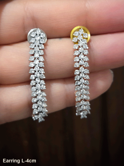 Stylish 4cm long AD flexible earrings