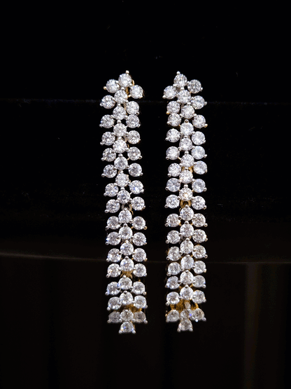 Stylish 4cm long AD flexible earrings