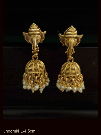 Small ganpatiji face top jhoomki