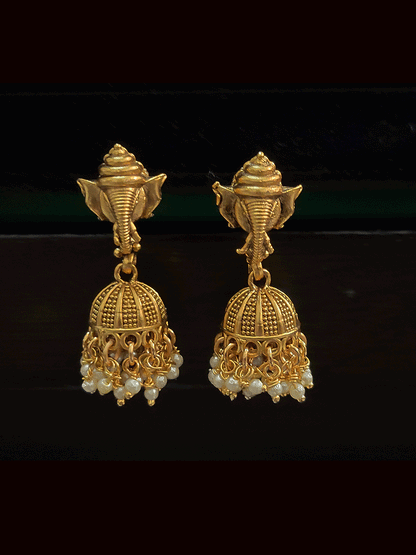 Small ganpatiji face top jhoomki