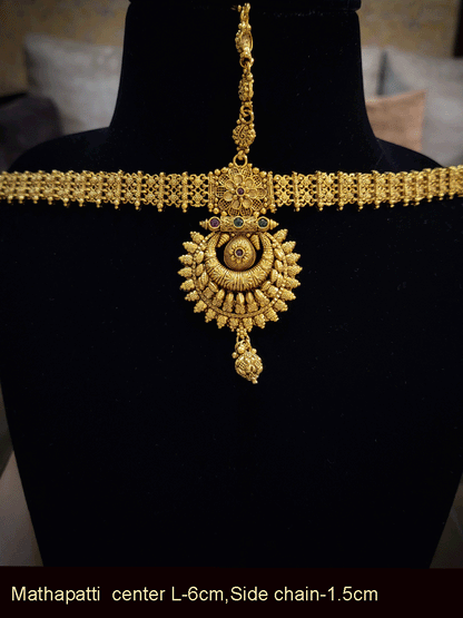 Flower design chandbali design center mathapatti with broad side chain