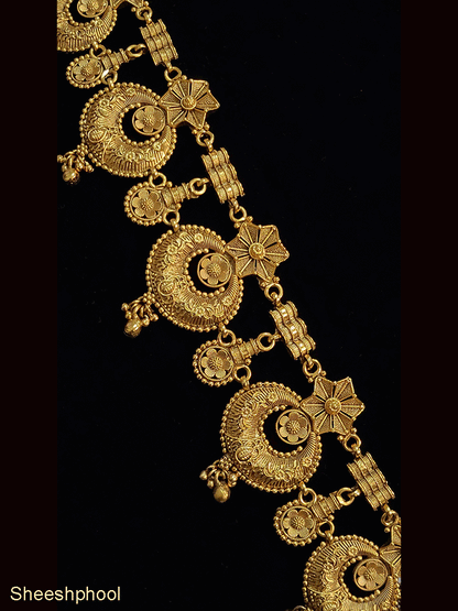 Flower and chain top with self round design sheeshphool(Broad-4.5cm)