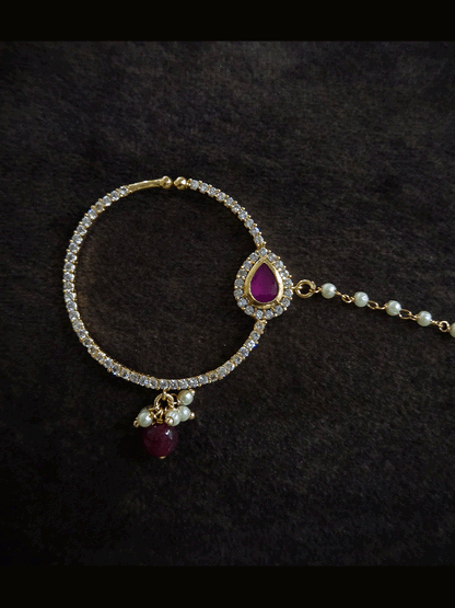 3cm diameter zircon studded with tear drop design nath