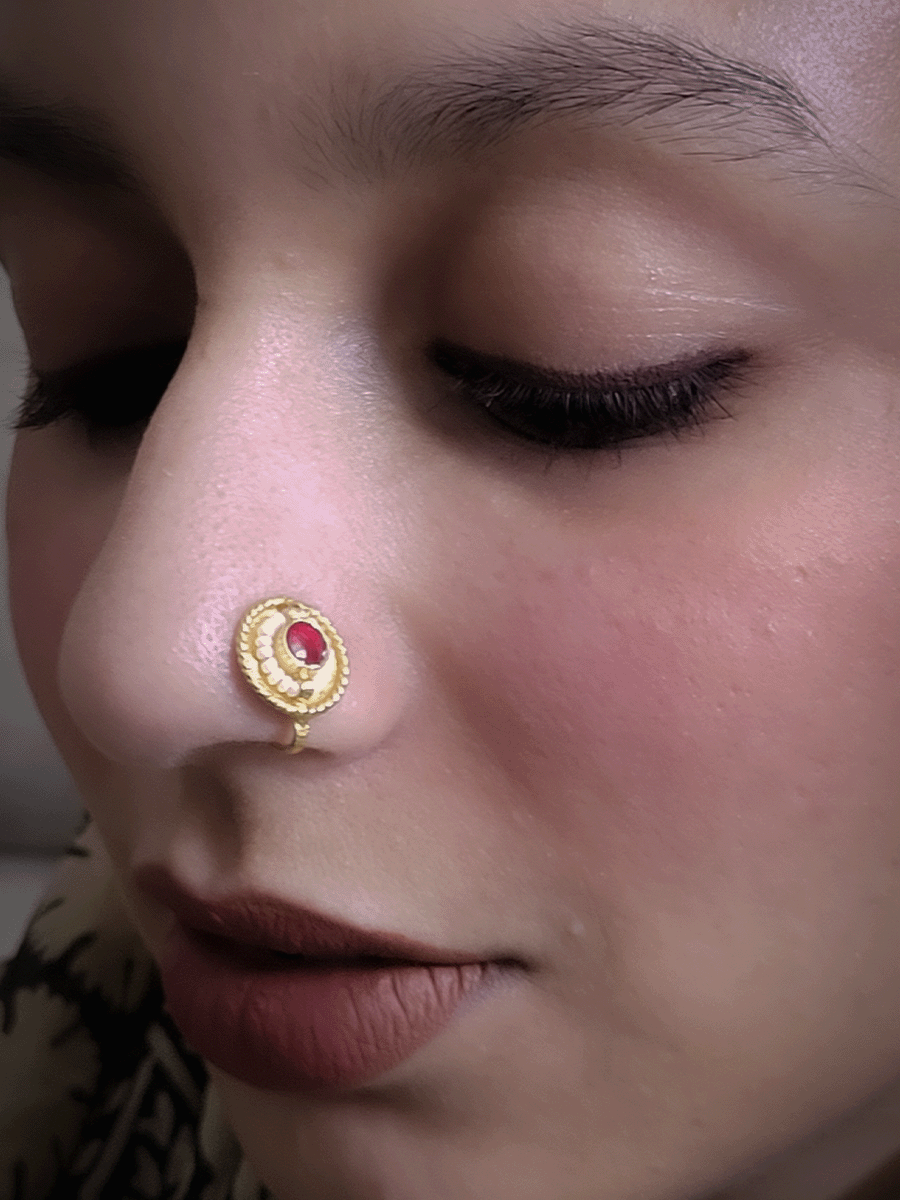Ruby pirohi round (1.2cm) Nath