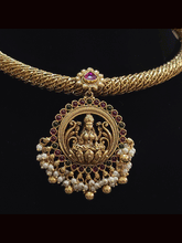 Load image into Gallery viewer, Laxmiji pendant in hasli with antique gold finish