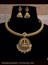 Load image into Gallery viewer, Laxmiji pendant in hasli with antique gold finish