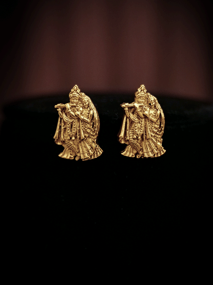 4cm long oval Radha Krishna pendant set