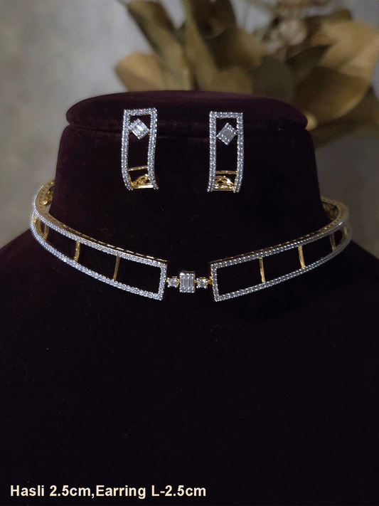 Elegant baguette center with sleek AD lines hasli