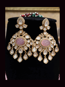 Multiple strings kundan and AD studded set with kundan drops