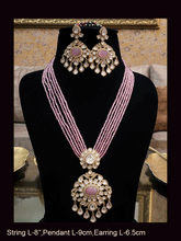 Load image into Gallery viewer, Multiple strings kundan and AD studded set with kundan drops