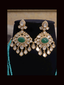 Multiple strings kundan and AD studded set with kundan drops