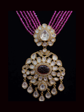 Load image into Gallery viewer, Multiple strings kundan and AD studded set with kundan drops