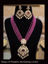Load image into Gallery viewer, Multiple strings kundan and AD studded set with kundan drops