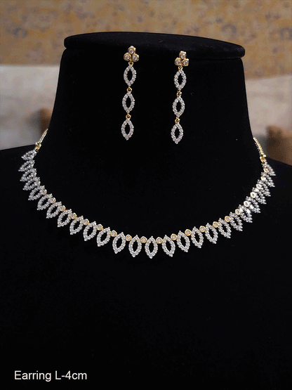 Gold plated zircon setting in leaf design set