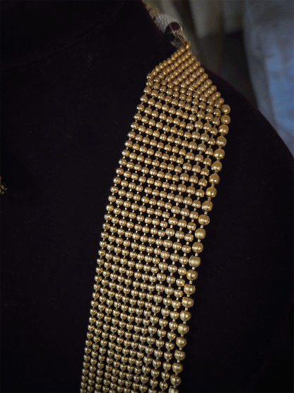 Multiple gold bead layer long set with jhoomkies