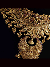 Load image into Gallery viewer, Paisley and ruby stones studded balls in flower design laxmiji motif broad set