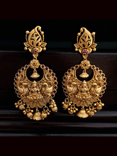 Load image into Gallery viewer, Paisley and ruby stones studded balls in flower design laxmiji motif broad set