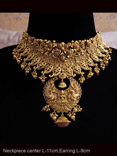 Load image into Gallery viewer, Paisley and ruby stones studded balls in flower design laxmiji motif broad set