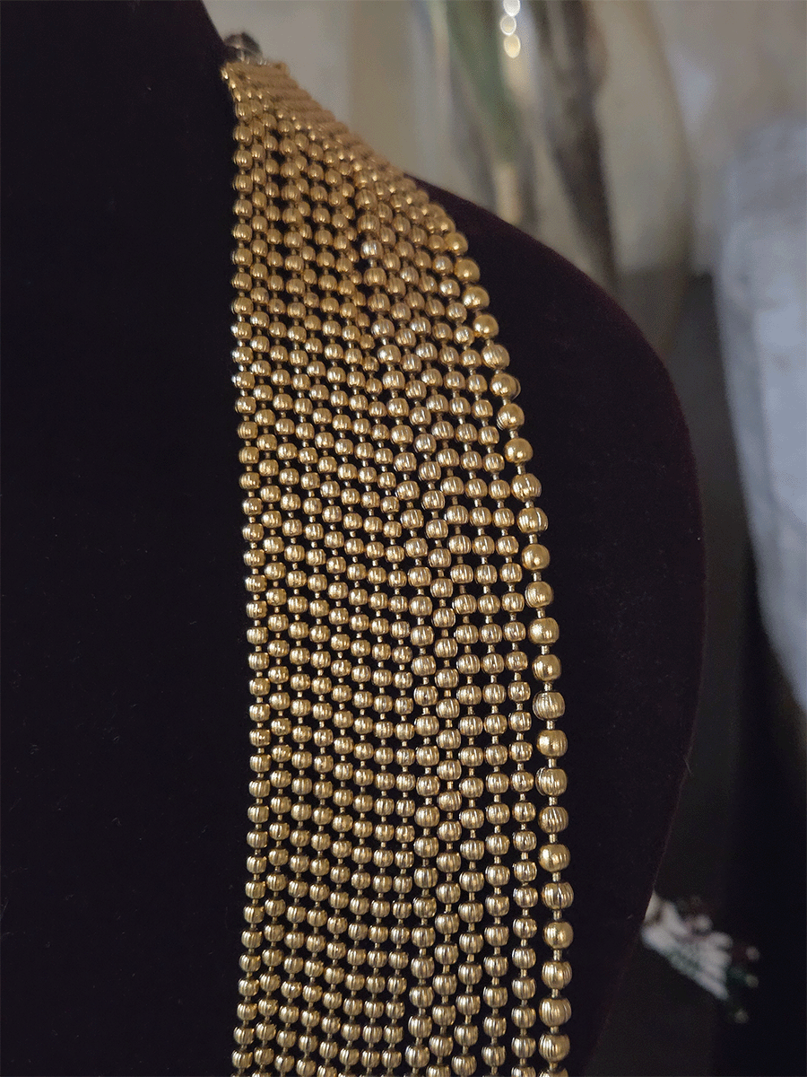 Multiple gold bead layer long set with jhoomkies