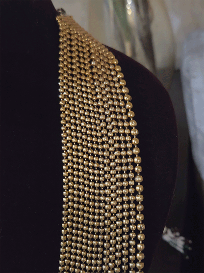 Multiple gold bead layer long set with jhoomkies